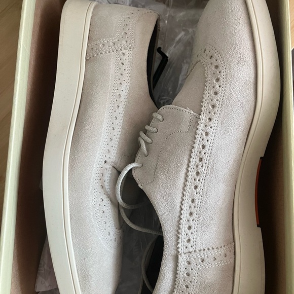 NEW Joseph Abboud Enea Taupe Suede Wingtip Oxfords Mens Shoes Size 9.5D - Picture 5 of 7